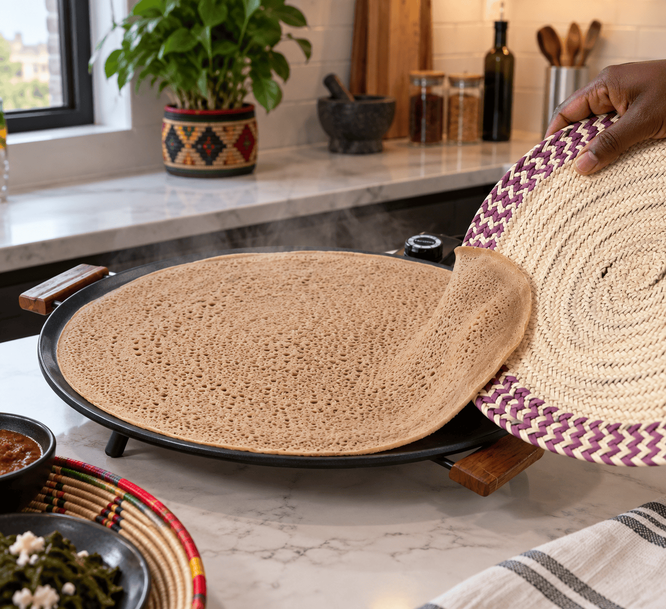 Ethiopian Sefed 16&Amp;Quot; Handmade Serving Tray 4 Ethiopian Sefed 16&Amp;Quot; Handmade Serving Tray - Image 2
