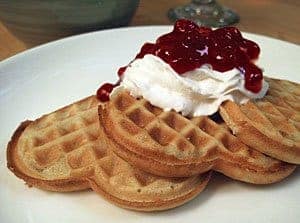 Scandianavian Heart Waffleswith Ligonberries